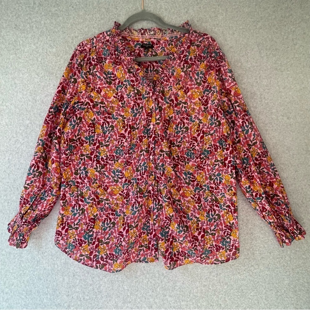 Floral Print Top Metallic Women's Cottagecore